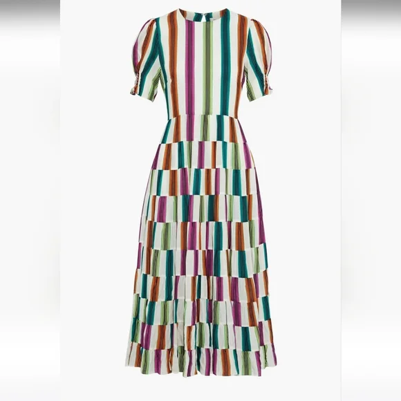 Diane Von Furstenberg Colorful Striped Backless Dress - Picture 5 of 6
